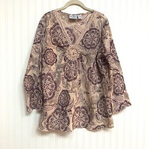 Vintage Boho Just Class Brand Cotton Tunic Top Size 18/20 Made in India